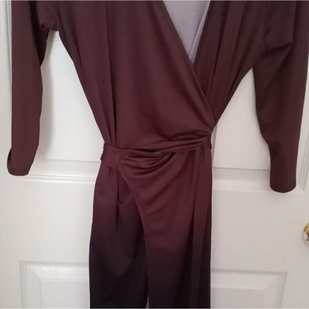 Lularoe Blocked Color Brown/Black 3/4 Sleeve Wrapp